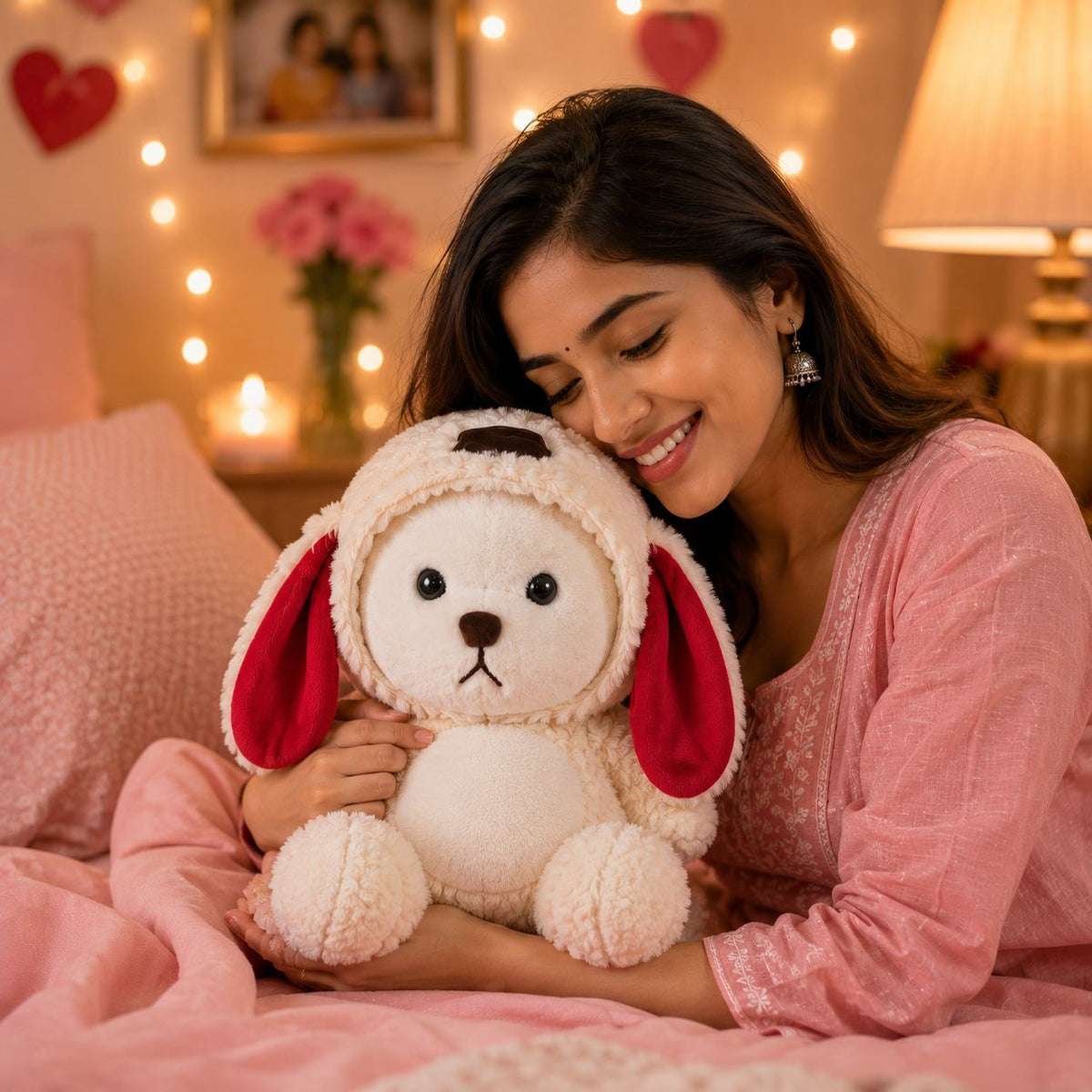 HonneyHearts Cream Puppy Plush Toy