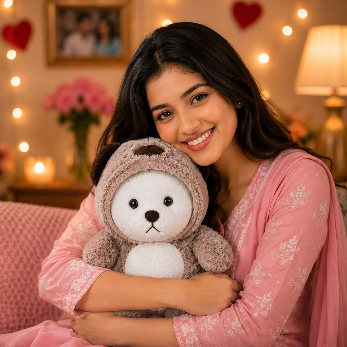 HonneyHearts Brown Bear Hoodie Plush Toy