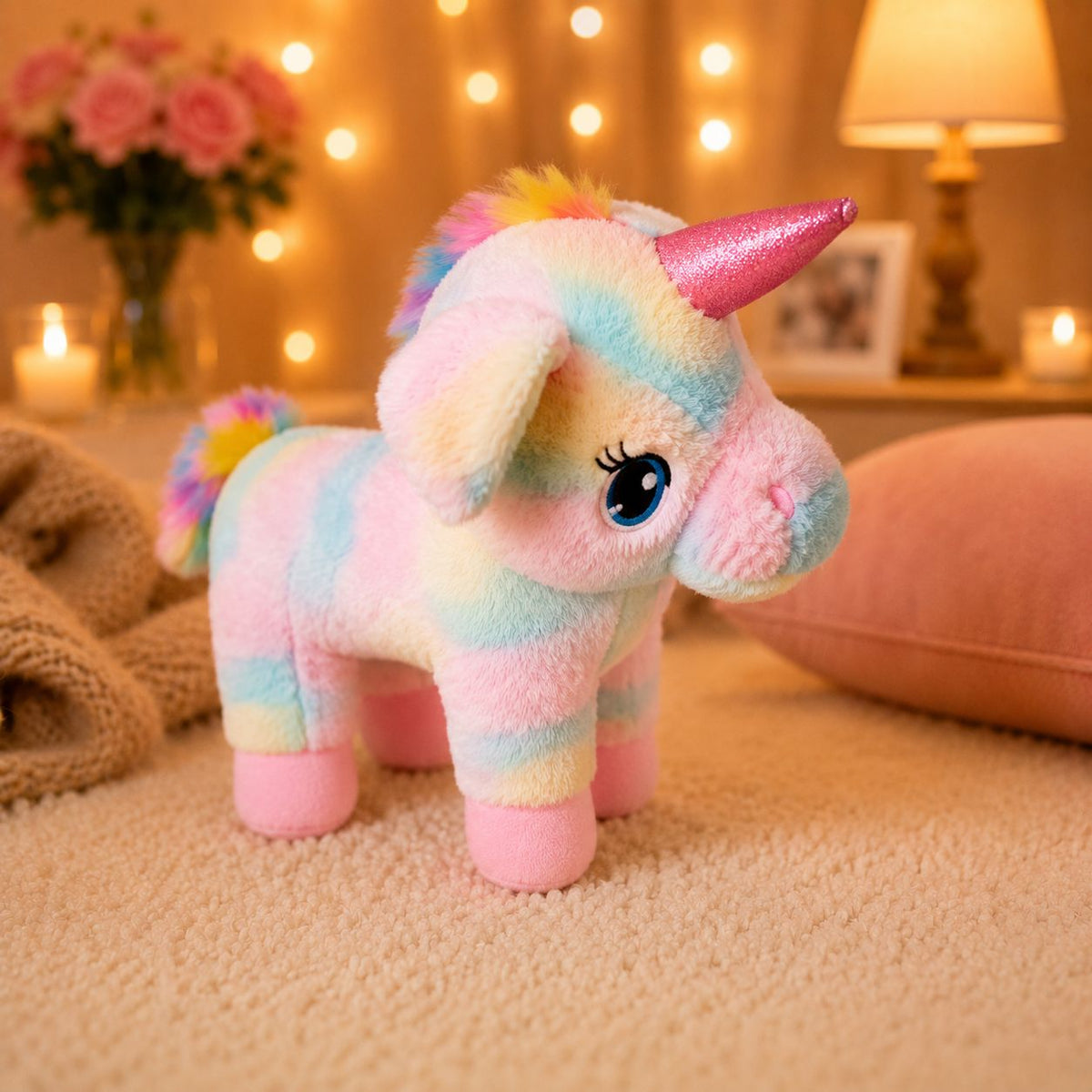 HonneyHearts Rainbow Unicorn Plush Toy