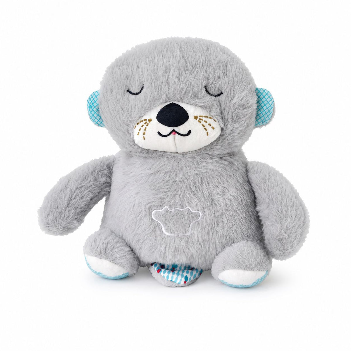 HonneyHearts Grey Sleeping Otter Plush Toy with Soft Glow Light