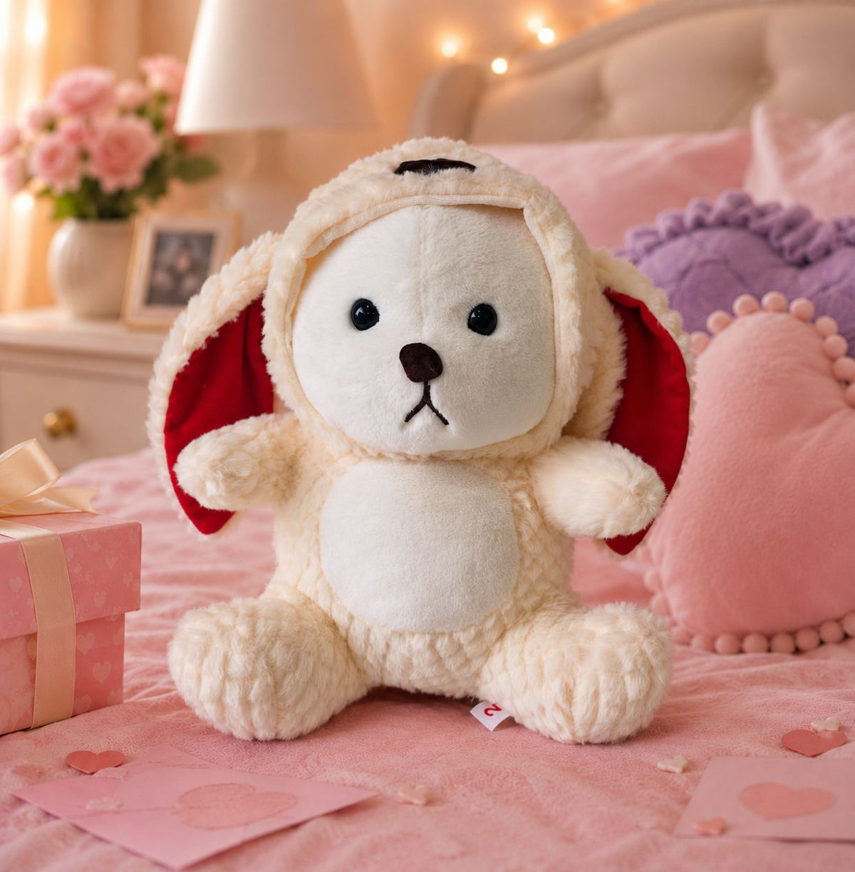 HonneyHearts Cream Puppy Plush Toy