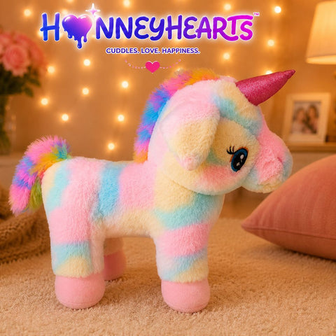 HonneyHearts Rainbow Unicorn Plush Toy