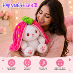 HoneyHearts Strawberry Bunny Plush Toy