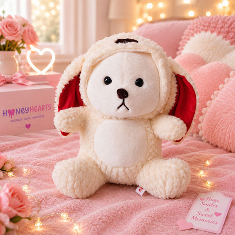 HonneyHearts Cream Puppy Plush Toy