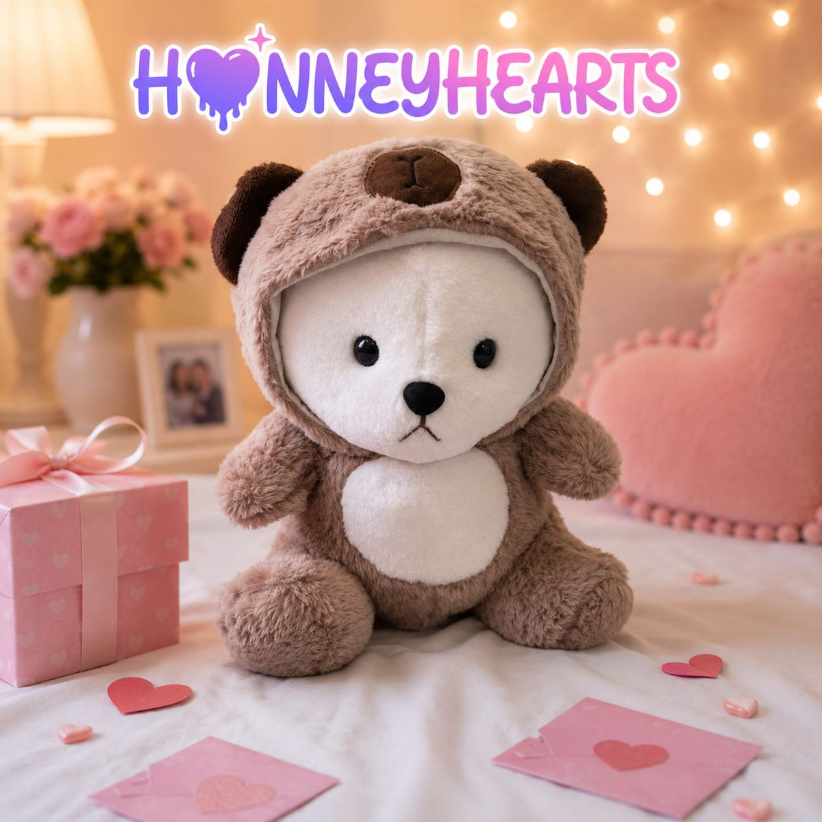 HonneyHearts Brown Bear Hoodie Plush Toy