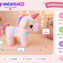 HonneyHearts Rainbow Unicorn Plush Toy