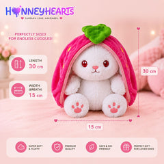 HoneyHearts Strawberry Bunny Plush Toy