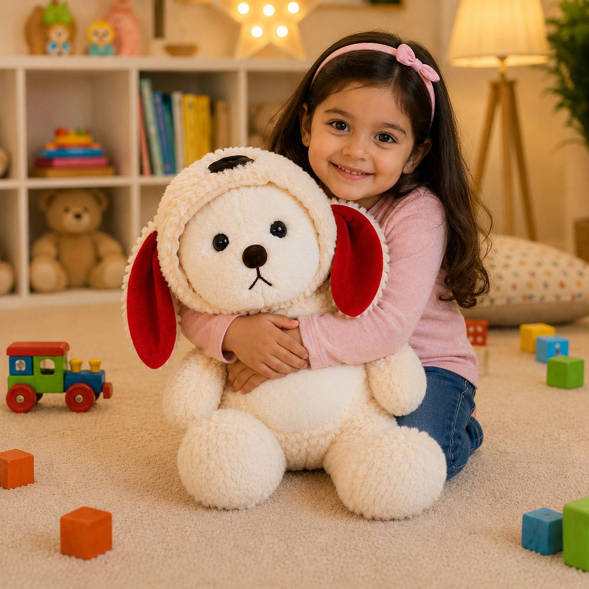 HonneyHearts Cream Puppy Plush Toy