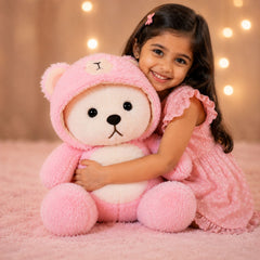HonneyHearts Pink Bear Hoodie Plush Toy