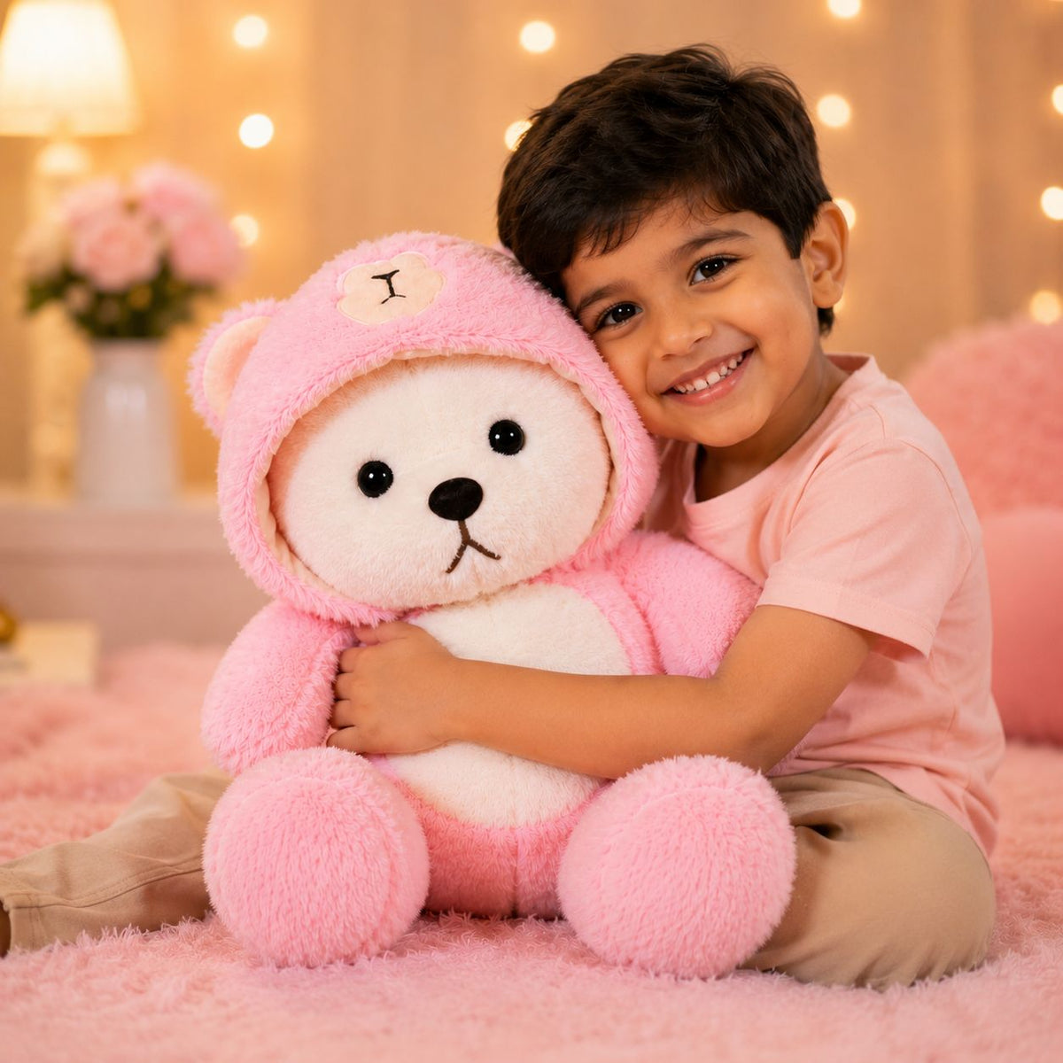 HonneyHearts Pink Bear Hoodie Plush Toy