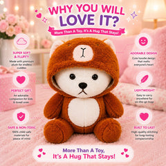 HonneyHearts Orange Bear Hoodie Plush Toy