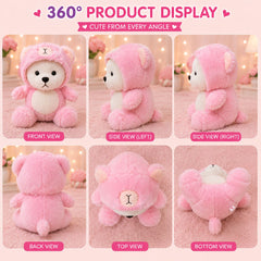 HonneyHearts Pink Bear Hoodie Plush Toy