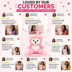 HonneyHearts Pink Bear Hoodie Plush Toy