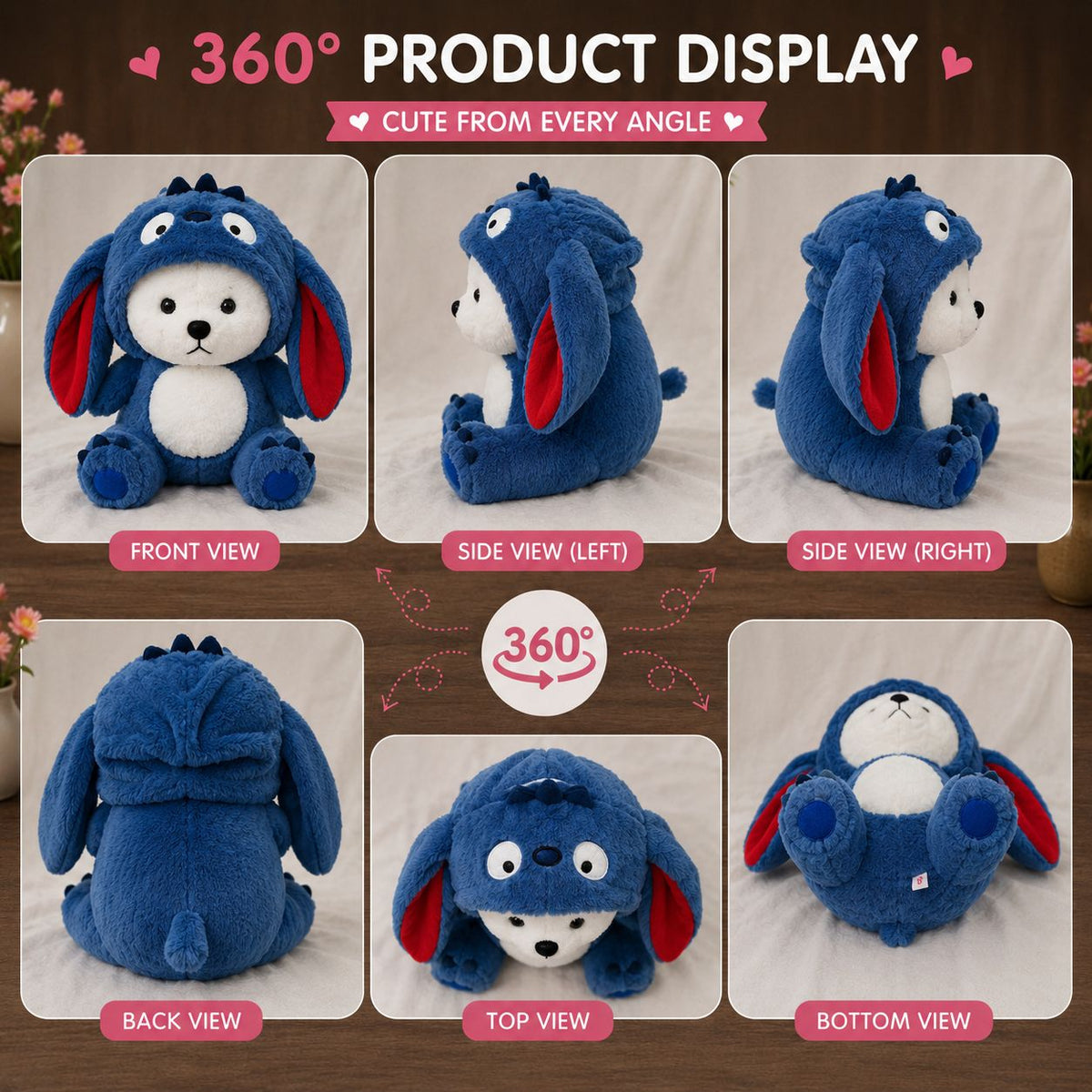 HonneyHearts Blue Puppy Plush Toy