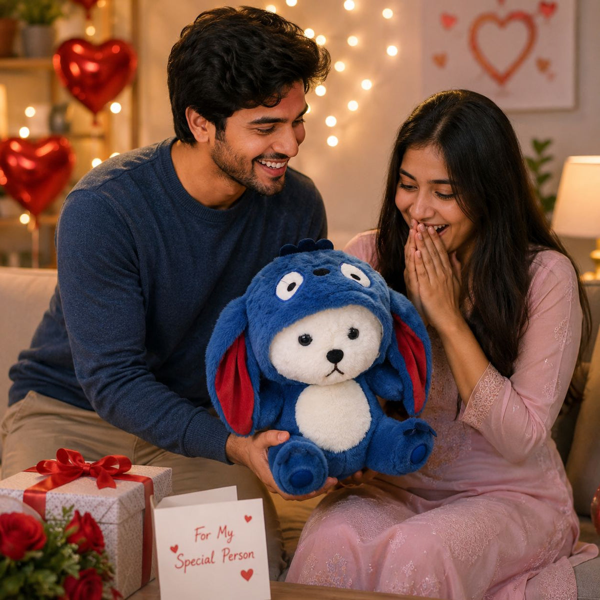 HonneyHearts Blue Puppy Plush Toy