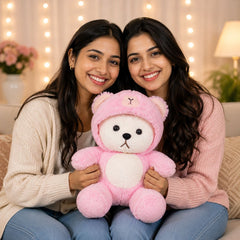 HonneyHearts Pink Bear Hoodie Plush Toy
