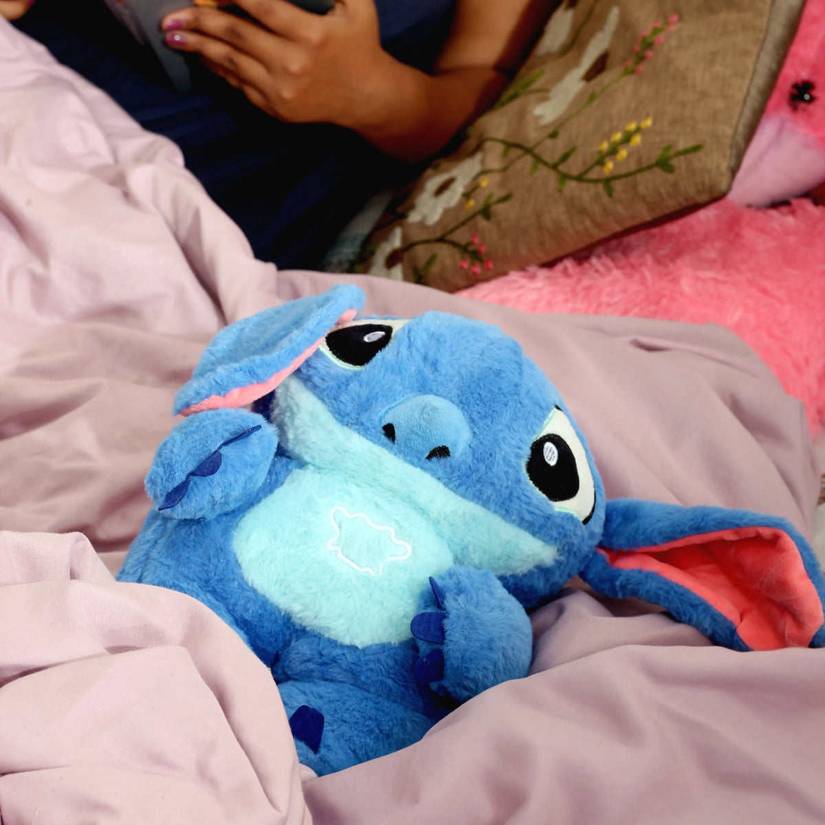 HonneyHearts Blue Stitch Plush Toy with Soft Glow Light