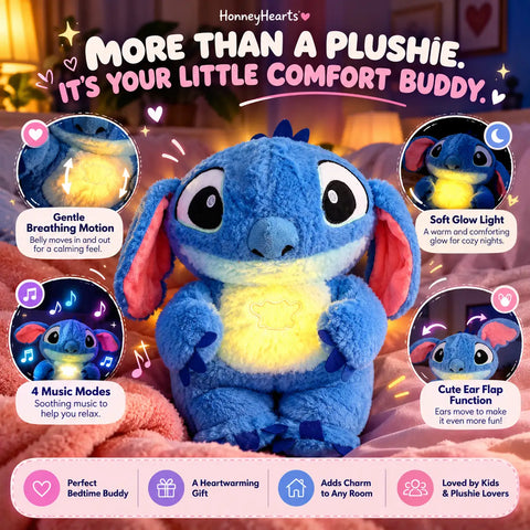 Stitch Breathing Teddy with Soft Glow Light